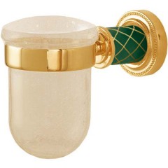 Стакан для зубных щеток, Boheme Murano, золото, бирюзовый арт. 10904-GR-G