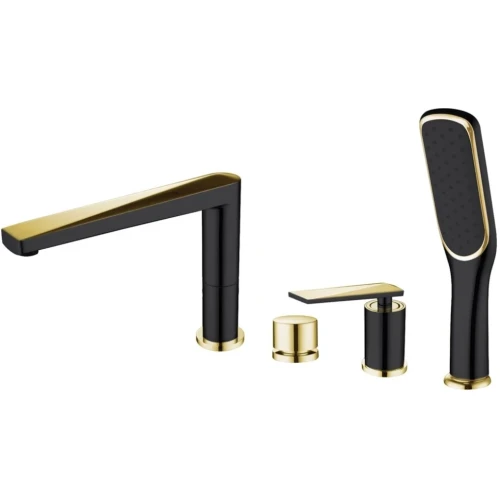 Купить купить смеситель на борт ванны, boheme venturo, черный, золото арт. 380-b