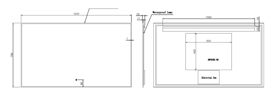 Купить купить зеркало с подсветкой с сенсорным выключателем и подогревом, armadi art modern, черный арт. 543-120-b