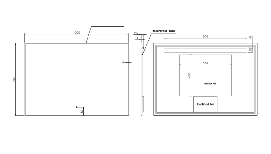Купить купить зеркалос подсветкой с сенсорным выключателем и подогревом, armadi art modern, золото арт. 543-100-mg