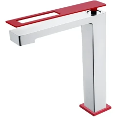 Смеситель для раковины, Boheme Q, хром, красный арт. 142-CRR