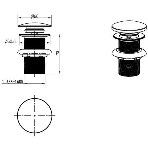 Купить купить донный клапан click-clack, boheme, оружейная сталь арт. 612-sgm