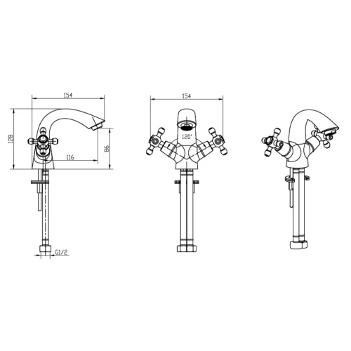 Купить купить смеситель для раковины, boheme crystal, хром арт. 271-crst