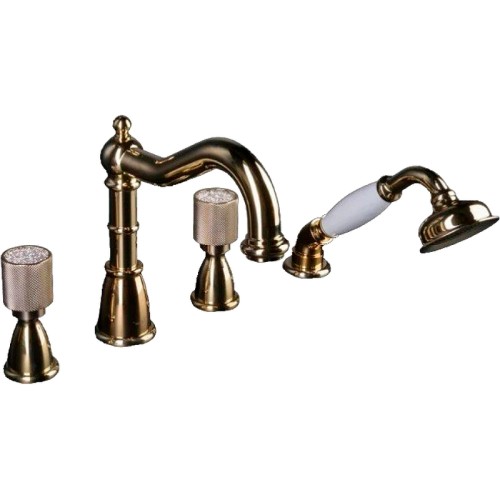 Купить купить смеситель на борт ванны, boheme royal cristal, золото арт. 395-royal
