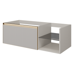 Тумба под раковину, подвесная, Armadi Art Quatro, кашемир арт. 790-M6-120-CM-RIB-MG