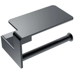 Держатель туалетной бумаги с полкой, Boheme Q, оружейная сталь арт. 10941-SGM