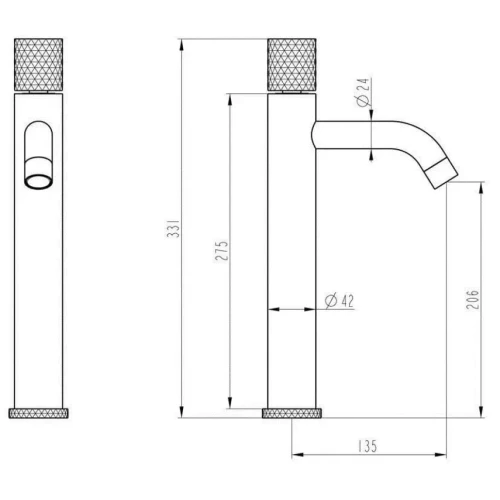 Купить купить смеситель для раковины, boheme stick, черный арт. 122-b-mr-b