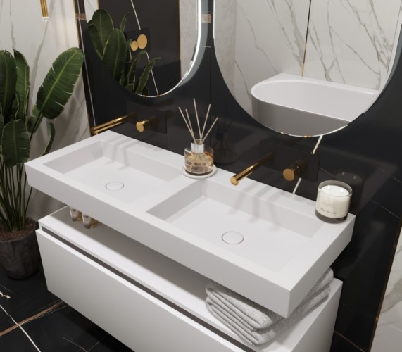 Купить купить раковина двойная, armadi art flat, белый арт. 888-120