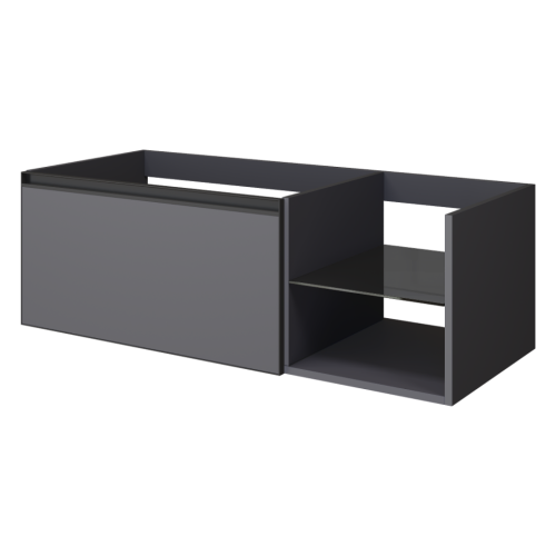 Купить купить тумба под раковину, подвесная, armadi art quatro, антрацит арт. 790-m6-120-a-a