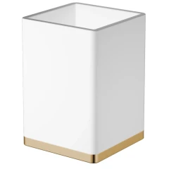 Стакан для зубных щеток, Boheme, белый, золото арт. 10961-W-G