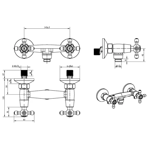 Купить купить смеситель для душа, boheme satine, золото арт. 294-st