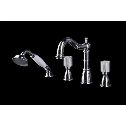 Купить купить смеситель на борт ванны, boheme royal cristal, хром арт. 396-royal/crst black