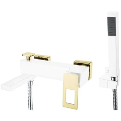 Смеситель для ванны, Boheme Q, белый, золото арт. 143-WG