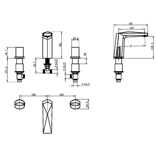 Купить купить смеситель для раковины, boheme venturo, белый хром арт. 150-wcr-ice
