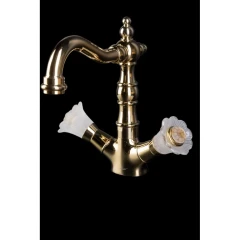 Смеситель для раковины, Boheme Camelia, золото арт. 292-Camelia