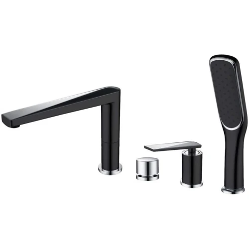 Купить купить смеситель на борт ванны, boheme venturo, черный, хром арт. 370-b