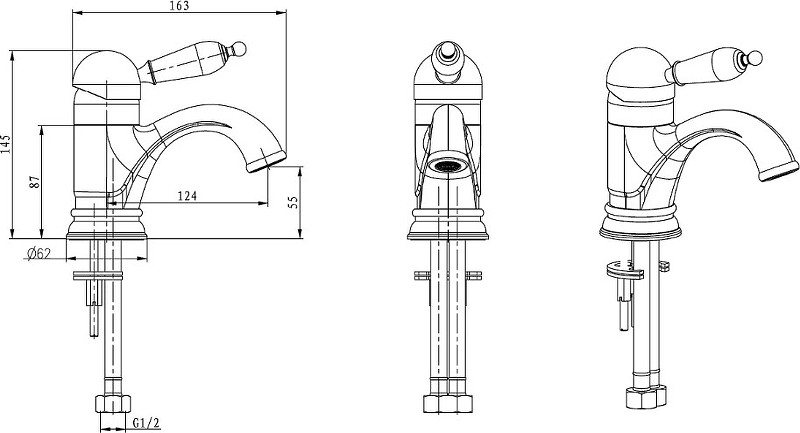 Купить купить смеситель для раковины, boheme medici, бронза арт. 301-mr-w