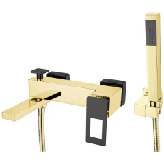 Смеситель для ванны, Boheme Q, золото, черный арт. 143-GB