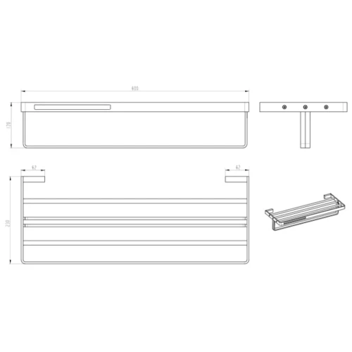 Купить купить полка для полотенец, boheme q, никель брашированный арт. 10947-nb