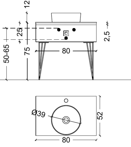 Купить купить тумба под раковину, подвесная лиловая, armadi art lucido, лиловый арт. 770-080-pu