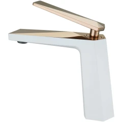 Смеситель для раковины, Boheme Venturo, белый, золото арт. 381-w