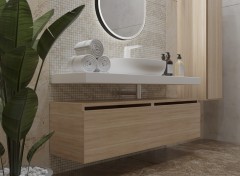 Тумба подвесная, Armadi Art Flat, light oak арт. 897-140-L