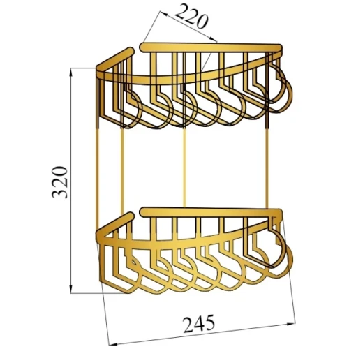 Купить купить угловая полка, boheme brillante, хром арт. 10453