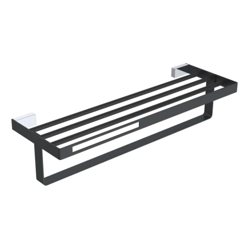 Купить купить полка для полотенец, boheme q, черный, хром арт. 10947-cr-b