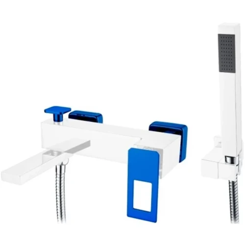 Купить купить смеситель для ванны, boheme q, белый, синий арт. 143-wuw