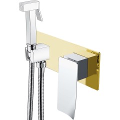Гигиенический душ со смесителем, Boheme Q, золото, хром арт. 147-GCR .2