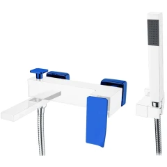 Смеситель для ванны, Boheme Q, хром, синий арт. 143-CRUV.2