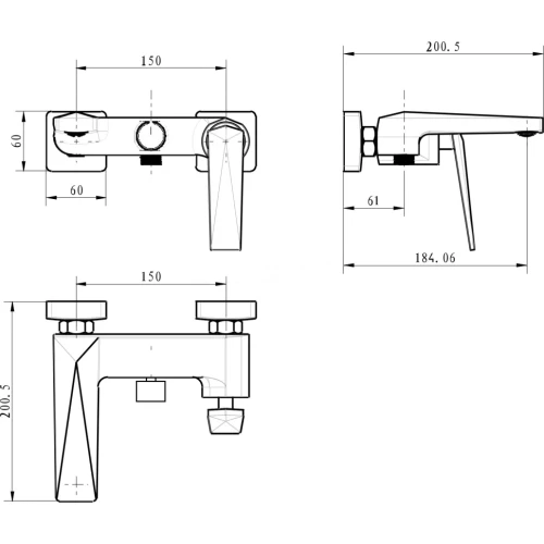 Купить купить смеситель для ванны, boheme venturo, черный, золото арт. 383-b