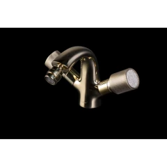 Смеситель для биде, Boheme Royal Cristal, золото арт. 296-Royal/CRST black