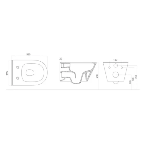 Купить купить унитаз подвесной без сиденья, boheme avva, черный арт. 972-b