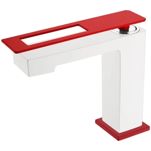 Купить купить смеситель для раковины, boheme q, белый, красный арт. 141-wr