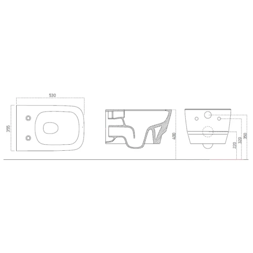 Купить купить унитаз подвесной без сиденья, boheme bello, белый арт. 971-mw