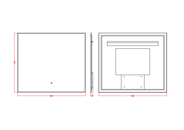 Купить купить зеркало с подсветкой с сенсорным выключателем и подогревом, armadi art modern, черный арт. 543-080-b