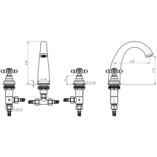 Купить купить смеситель для раковины, boheme crystal, хром арт. 277-crst/2