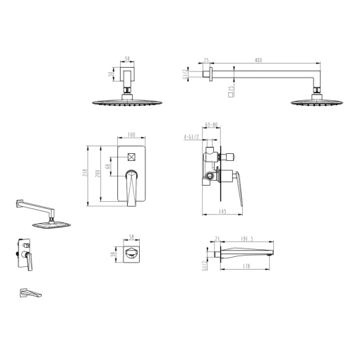Купить купить душевая система, boheme venturo, черный, хром арт. 374-b-2