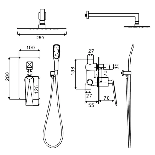 Купить купить душевая система, boheme venturo, черный, хром арт. 374-b