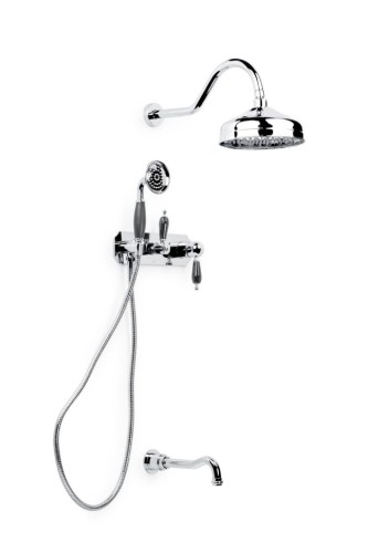 Купить купить смеситель для ванны, встроенный c черной керамикой, boheme tradizionale cromo арт. 268-blc