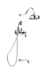 Смеситель для ванны, встроенный c черной керамикой, Boheme Tradizionale Cromo арт. 268-BLC