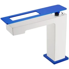 Смеситель для раковины, Boheme Q, белый, синий арт. 141-WUW