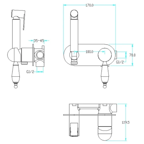 Купить купить гигиенический душ со смесителем, boheme brillante, хром арт. 426