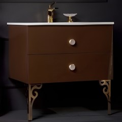 Тумба под раковину, подвесная, Armadi Art NeoArt, dark brown арт. 830-080-DB