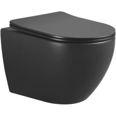 Унитаз биде подвесной с сиденьем микролифт, Boheme Nero, черный арт. 961-SET-2-B