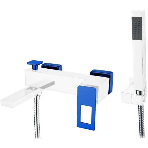 Купить купить смеситель для ванны, boheme q, хром, синий арт. 143-cruv