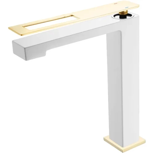 Купить купить смеситель для раковины, boheme q, белый, золото арт. 142-wg