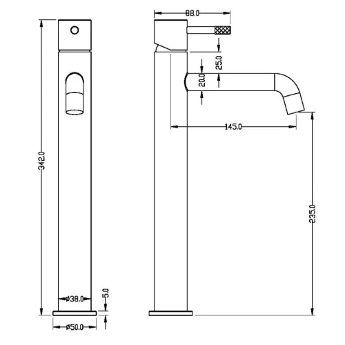 Купить купить смеситель для раковины, boheme uno, оружейная сталь арт. 462-gm