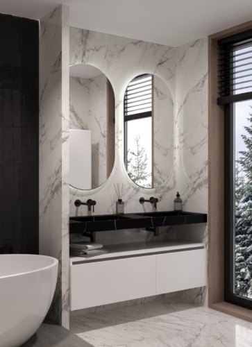 Купить купить раковина двойная, armadi art flat, черный мрамор арт. 859-140-nm